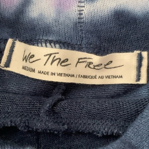 WE The Free Free People Psychedelic Tie-dye Turtleneck Top In Navy Size Medium - Picture 6 of 16